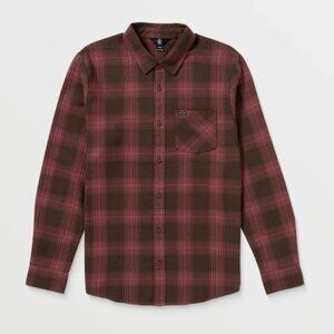 VOLCOM - Loreto Flannel Long Sleeve Shirt - Pumice - Large